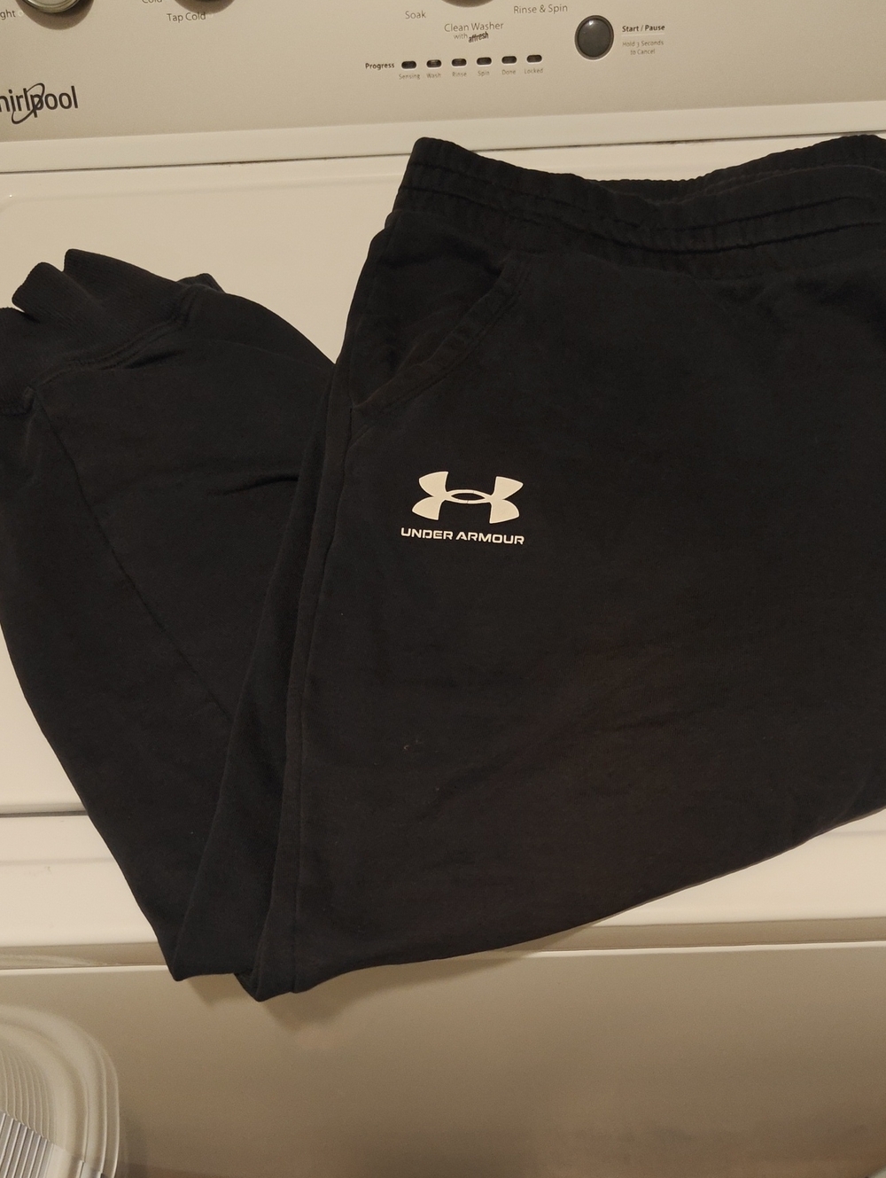 Under Armour Black Jogger Sweatpants with White Logo